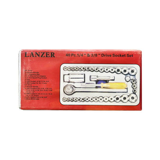 Lanzer 40pcs Socket Wrench Set 1/4" & 3/8" Drive | Lanzer by KHM Megatools Corp.