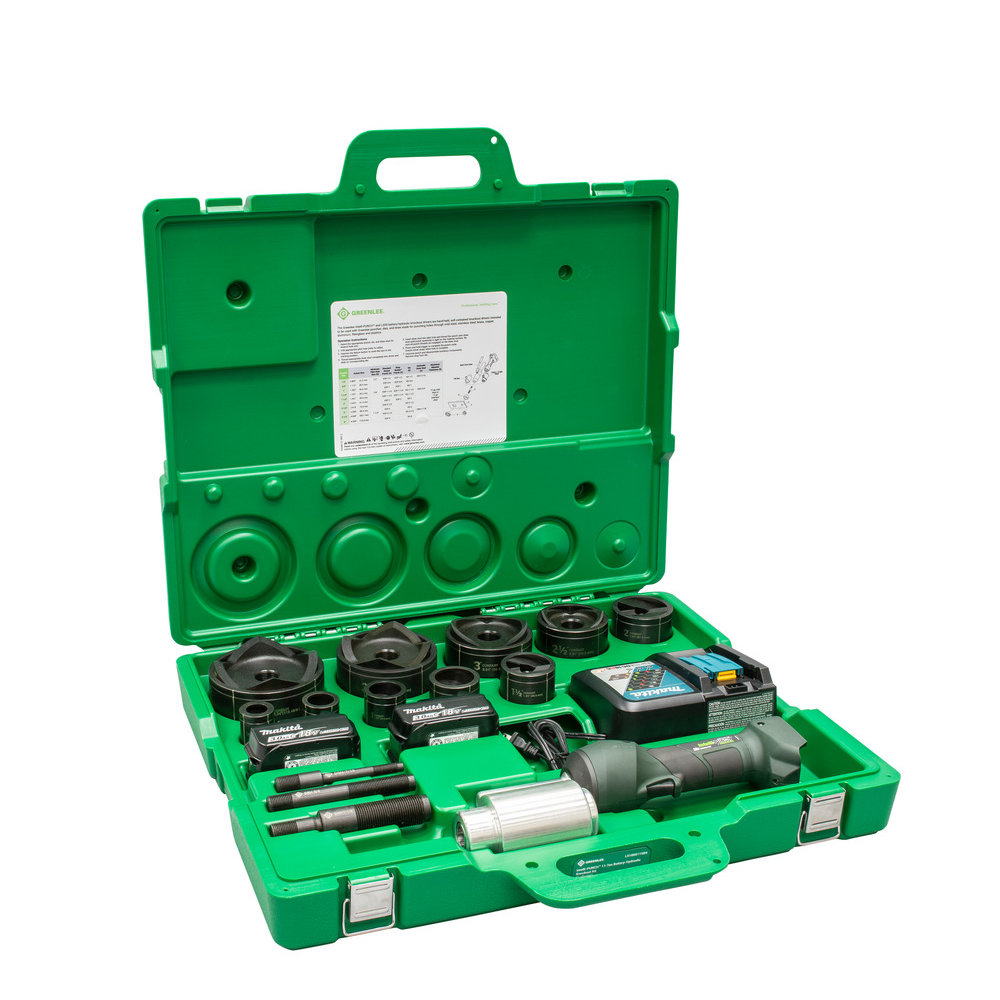 Greenlee LS100X11SB4 Battery-Hydraulic Knock Out Punch / Puncher Kit 1/2" - 4" 18V LXT (Intelli-PUNCH™)