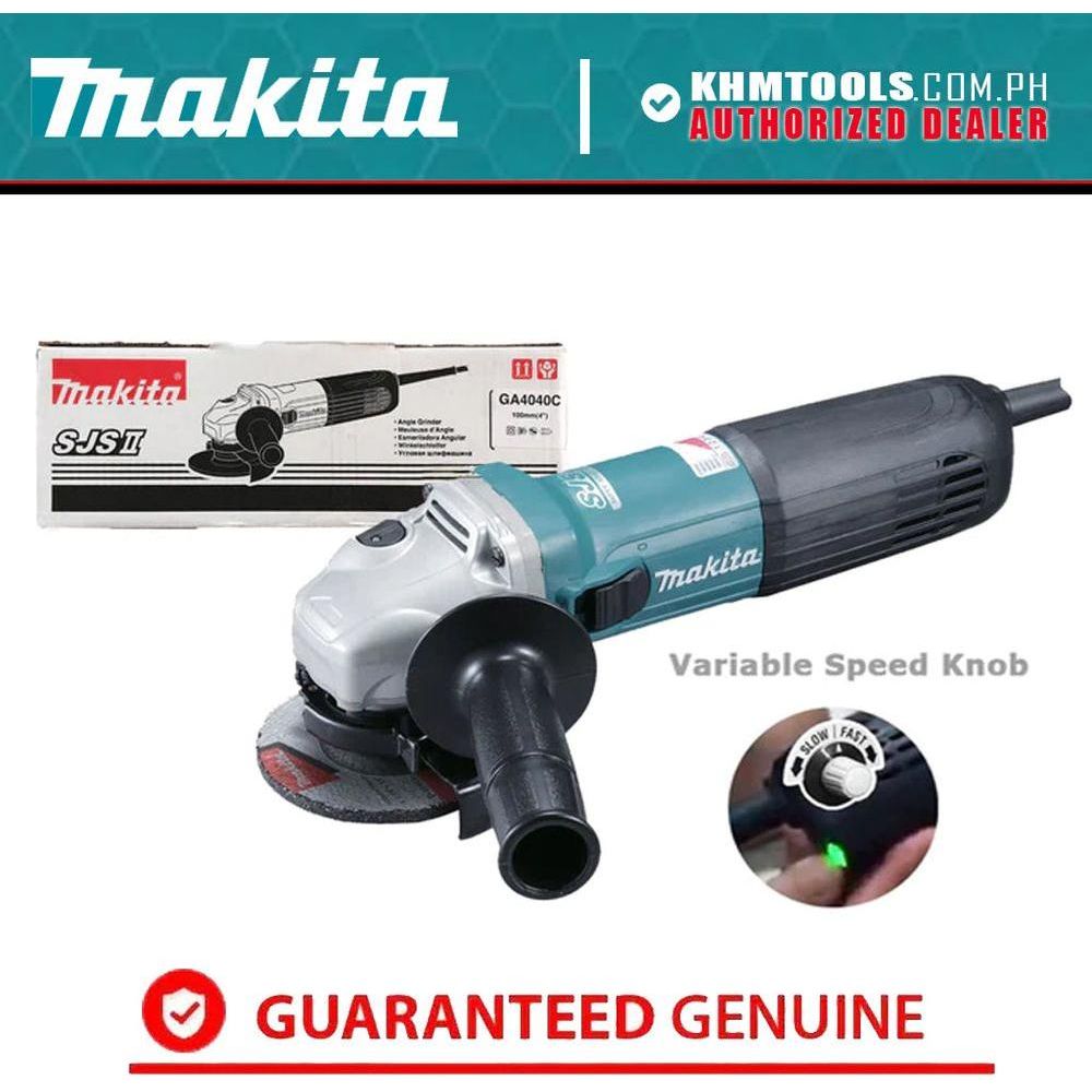 Makita GA4040C Angle Grinder 4" (Variable Speed) 1,400W | Makita by KHM Megatools Corp.