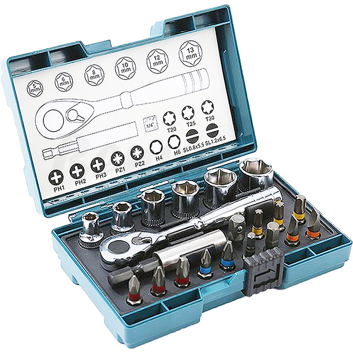 Makita B-54081 Screw Bit & Socket Set with Ratchet Handle 21pcs – KHM ...