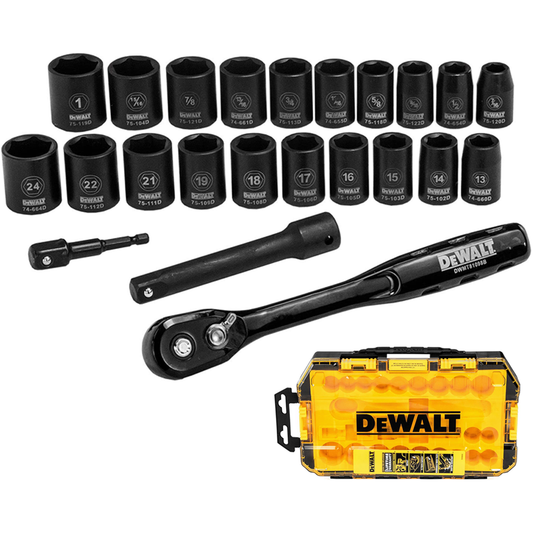 Dewalt DWMT74739 Combination Impact Socket Wrench Set 1/2" 23Pcs | Dewalt by KHM Megatools Corp.