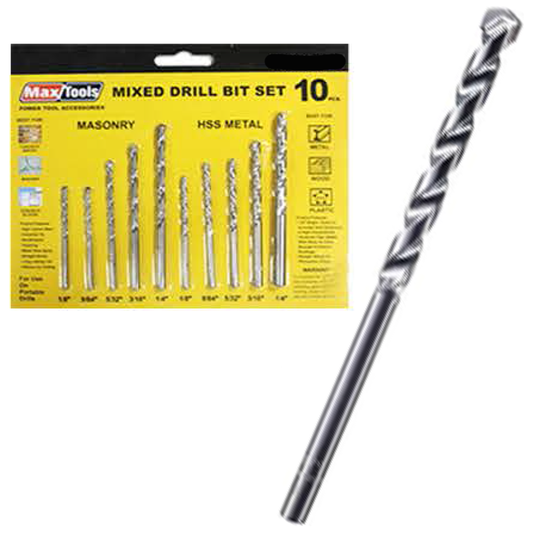 MaxTools MXS-7010 Mixed Drill Bit Set 10Pcs | MaxTools by KHM Megatools Corp.