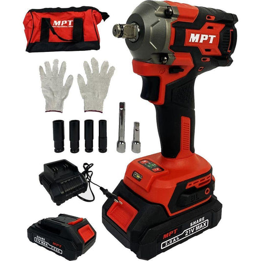 MPT MPIW21400.K01 Brushless Cordless Impact Wrench Kit 1/2" Drive 400Nm 21V [Kit] | MPT by KHM Megatools Corp.