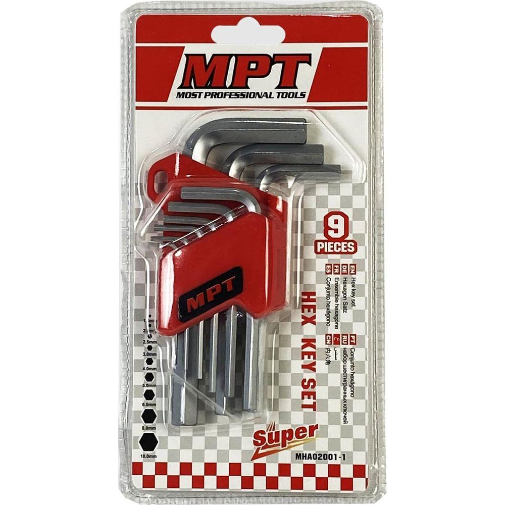 MPT MHA02001-1 Hex Allen Key Wrench Set 9pcs (1.5-10mm)