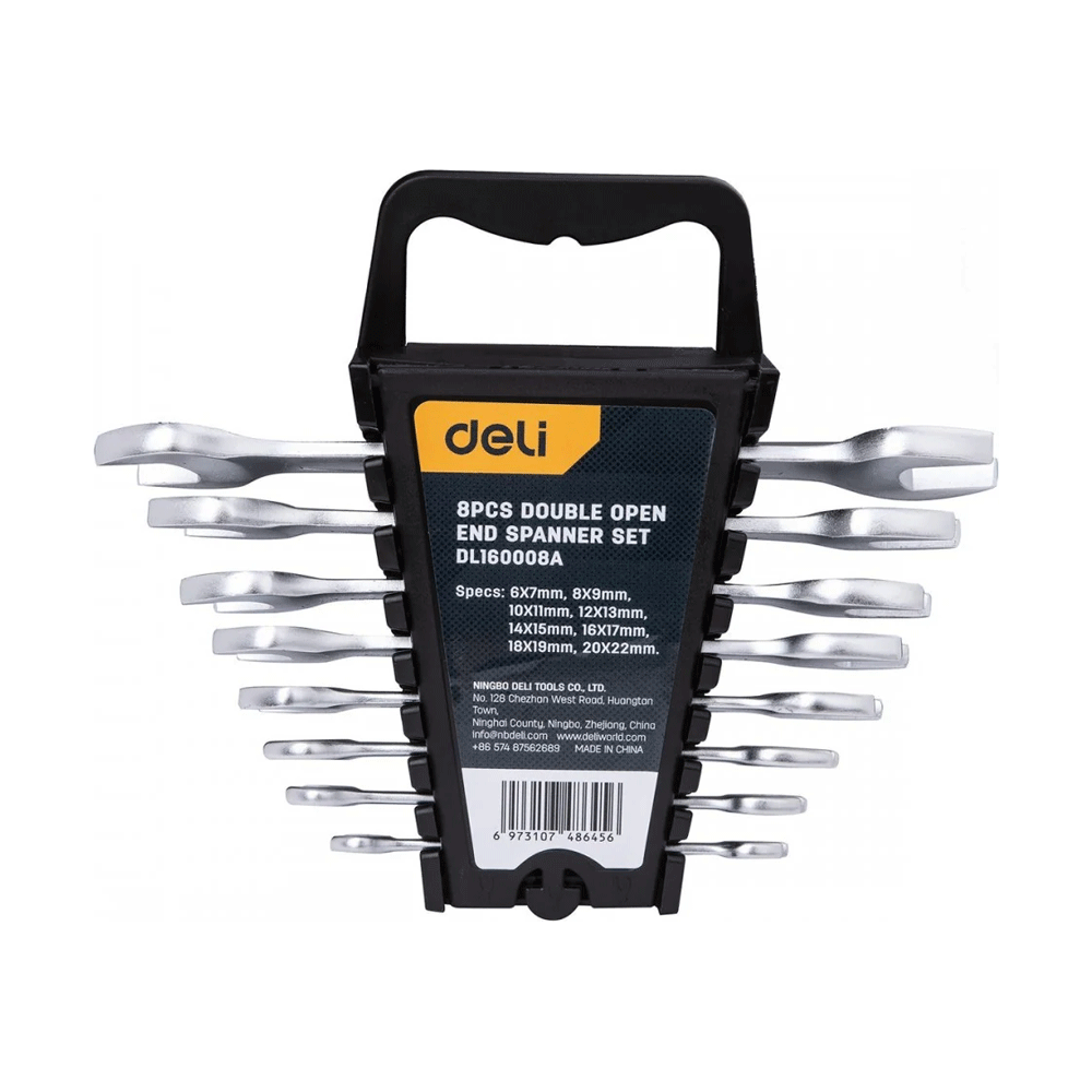 Deli EDL160008A Double Open End Spanner Set  8pcs | Deli by KHM Megatools Corp.