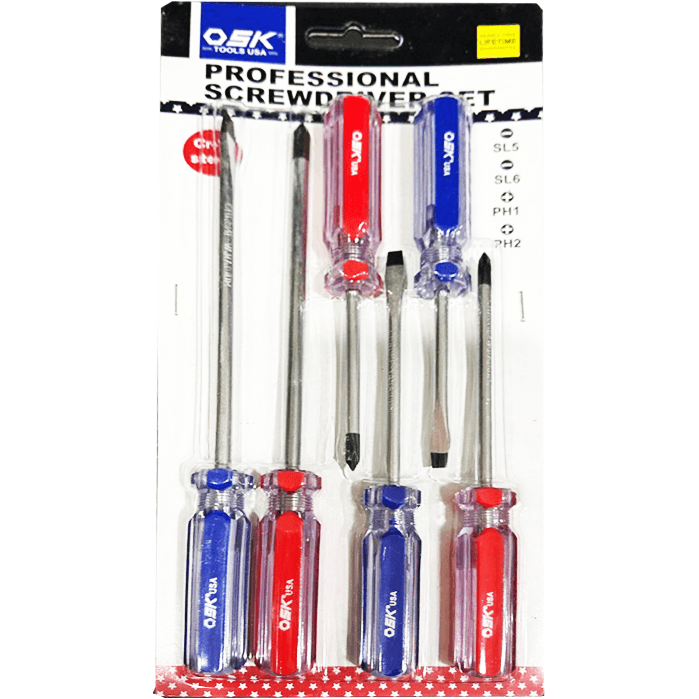 OSK 107-6KIT 6pcs Screwdriver Set 3",4" & 6" - KHM Megatools Corp.