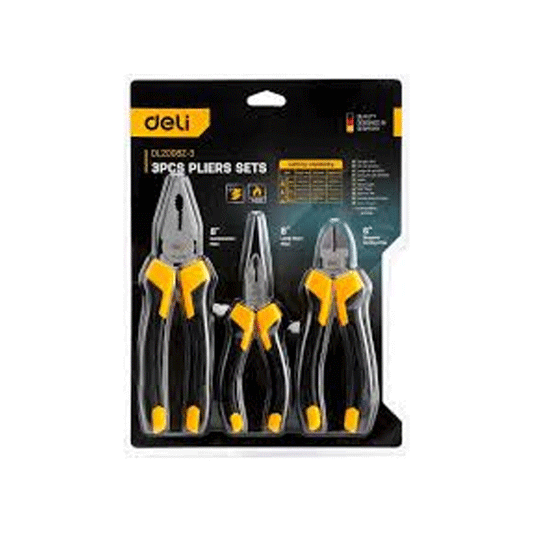 Deli EDL2008Z-3 3pcs Pliers Set | Deli by KHM Megatools Corp.