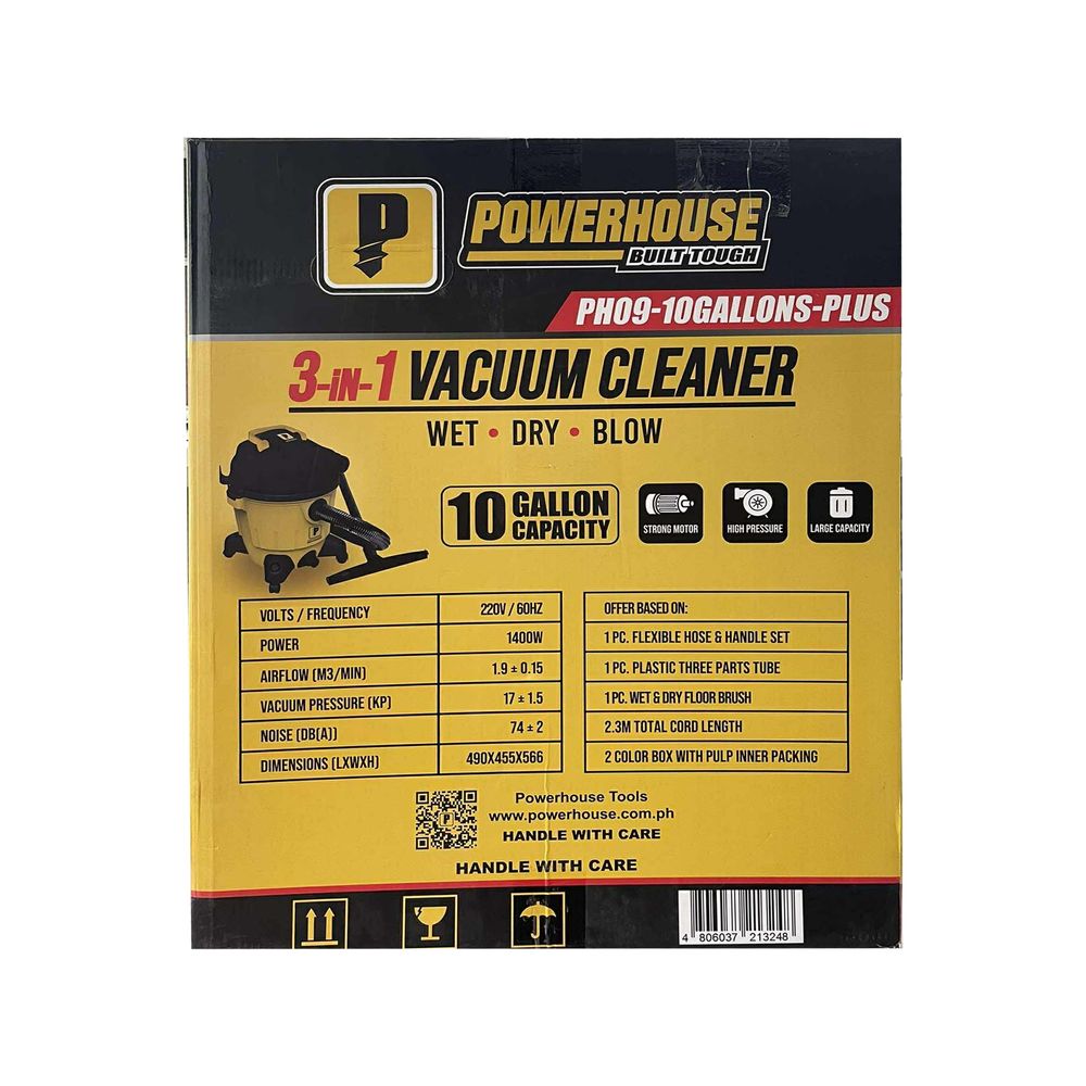 Powerhouse PH09-10Gallons-Plus Wet & Dry Vacuum Cleaner (Power Tool Socket) | Powerhouse by KHM Megatools Corp.