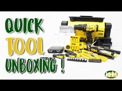 Stanley SCD711C1H 20V Cordless Hammer Drill 13mm + 100pcs Set