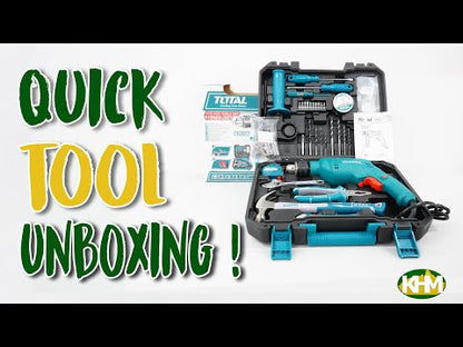 Total THKTHP1152 Hammer Drill with Hand Tools Set (115pcs)