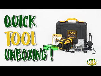 Ingco HLL255267 3D x 360° Line Laser Level (Green) [5000 mAh]