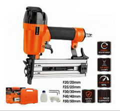 Orange and black nail gun with accessories on a white background, featuring the Pumpkin brand.