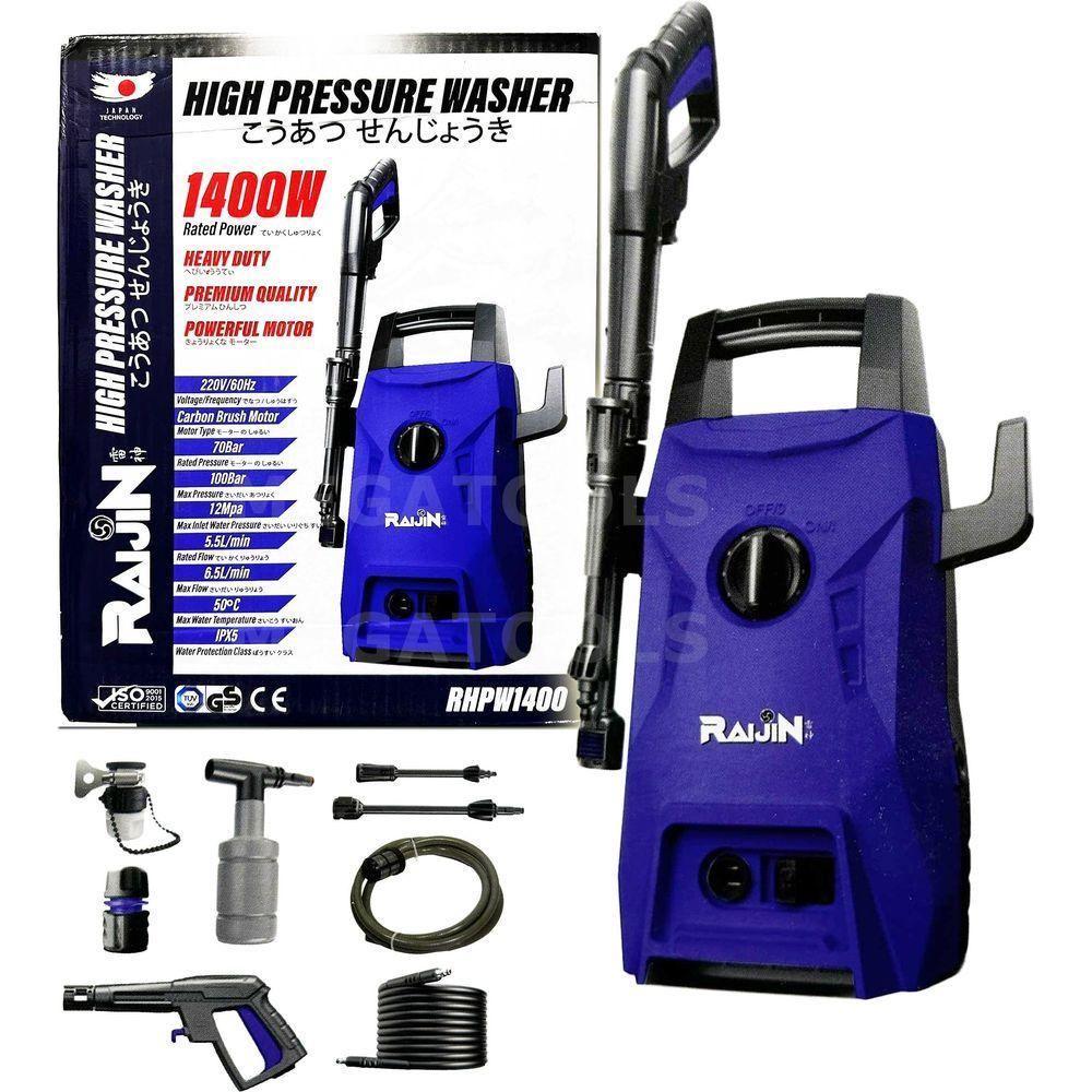 Raijin RHPW1400 High Pressure Washer 100bar 1400W - KHM Megatools Corp.