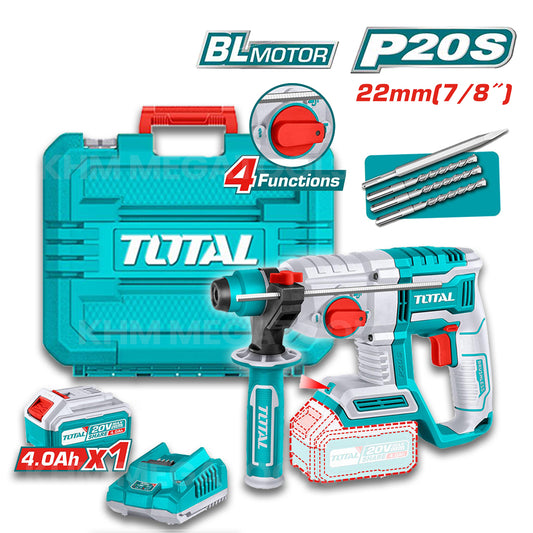 Total TRHLI202081 Li-Ion Rotary Hammer 20V 22mm (Set)