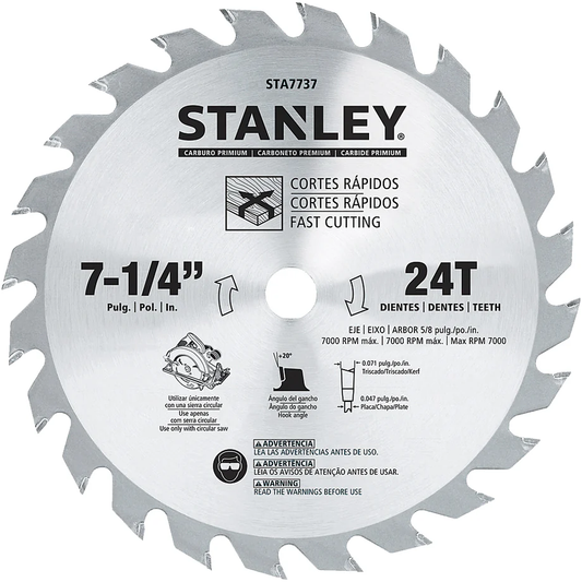 Stanley STA7737-AE Carbide Circular Saw Blade 7-1/4"x24T | Stanley by KHM Megatools Corp.
