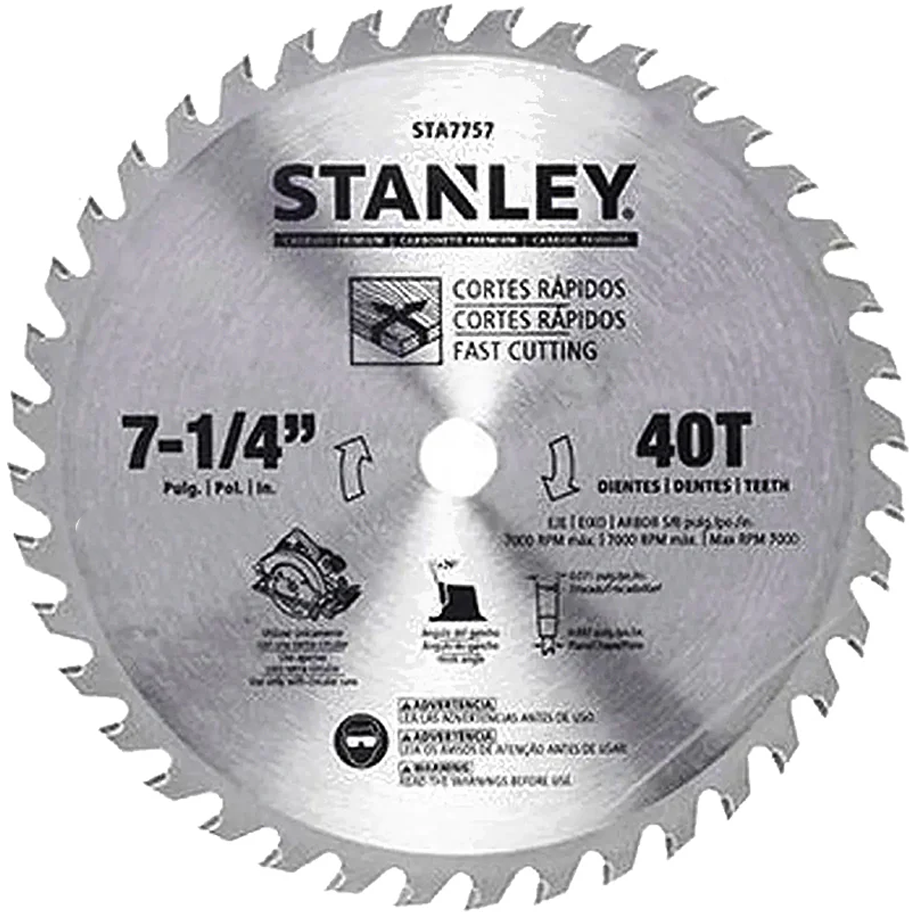 Stanley STA7757-AE Carbide Circular Saw Blade 7-1/4"x40T