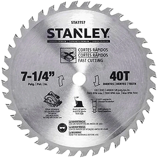 Stanley STA7757-AE Carbide Circular Saw Blade 7-1/4"x40T 916