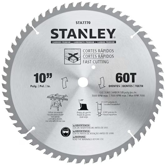 Stanley STA7770-AE Miter Saw Blade 10"x60T 863