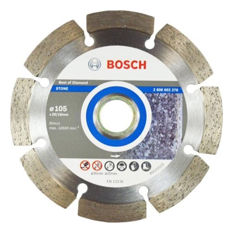 Bosch Diamond Cut Off Wheel 4" Segmented for Stone (2608602276) | Bosch by KHM Megatools Corp.