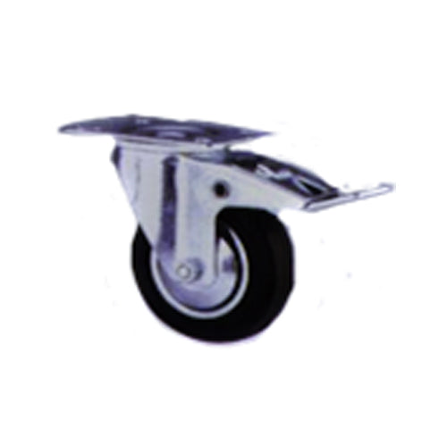 UT Swivel with Brake Industrial Caster Wheel Black Rubber | UT by KHM Megatools Corp.