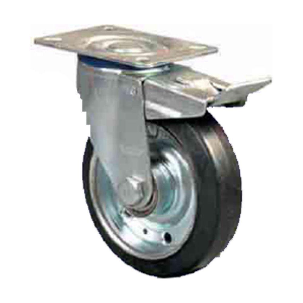 Viking Elastic Rubber Castor Wheels (524) (Swivel w/ Brake) | Viking by KHM Megatools Corp. Main image