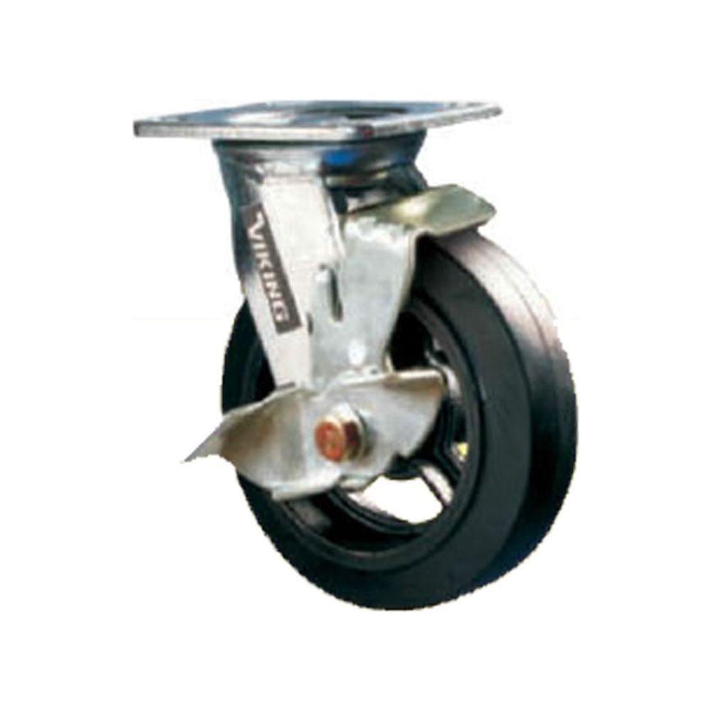 Viking Rubber on Cast Iron Wheels (508) (Swivel w/ Brake) | Viking by KHM Megatools Corp.