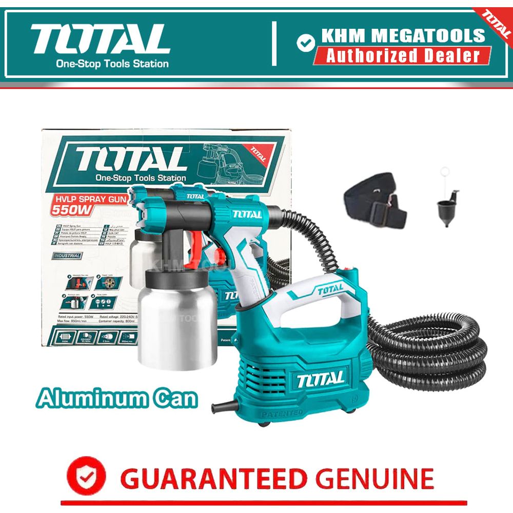 Total TT5006-2 Electric HVLP Paint Spray Gun (Aluminum Can) 550W | Total by KHM Megatools Corp.
