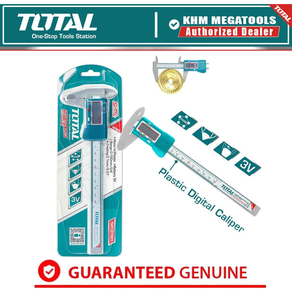 Total TMT331501 Plastic Digital Caliper 150mm (6") | Total by KHM Megatools Corp.