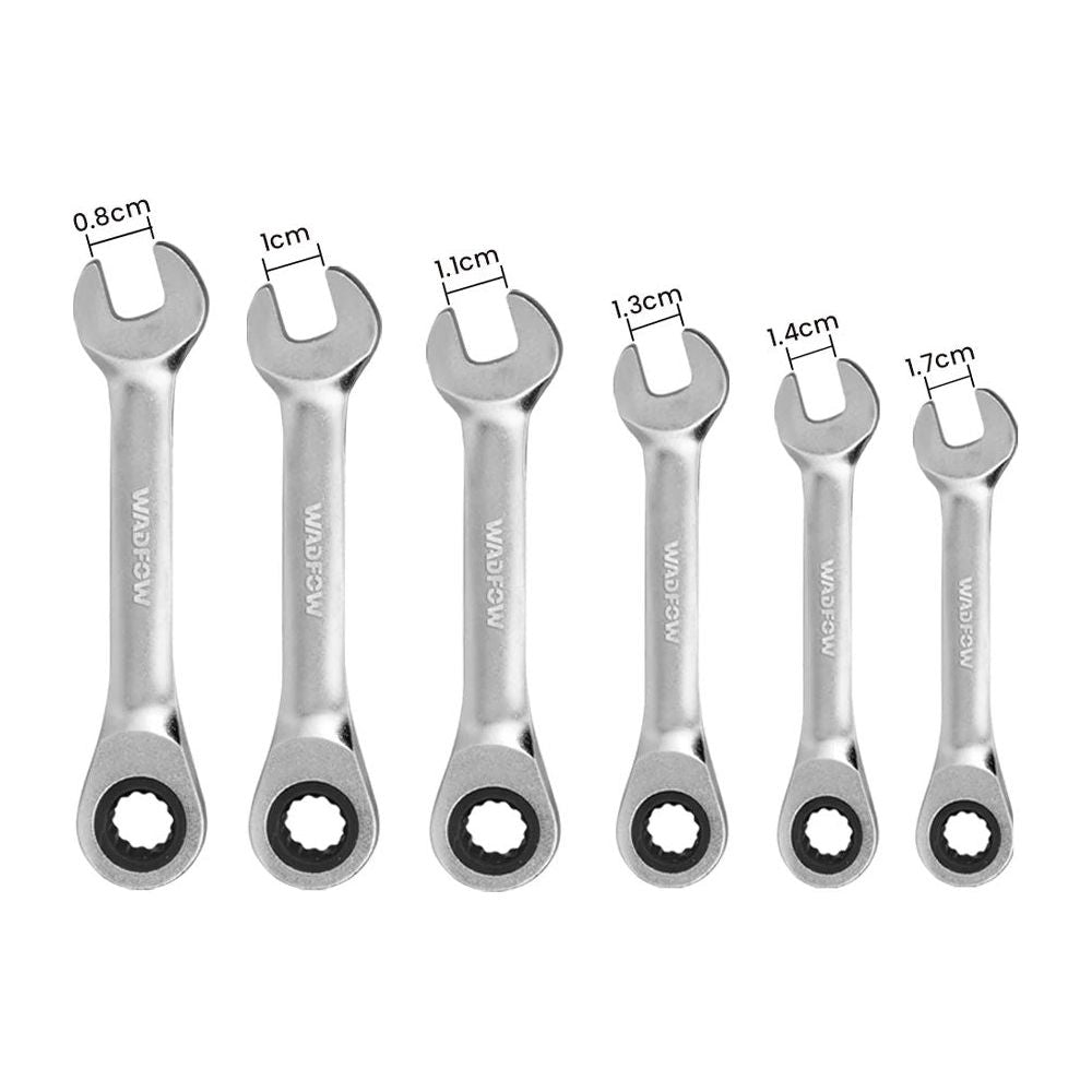 Wadfow WSP6406 Short Rachet Spanner Set 6Pcs Secondary image