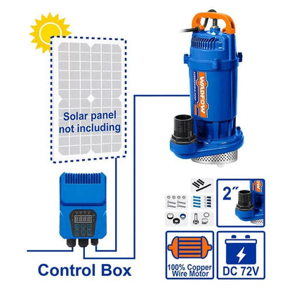 Wadfow WWPQDC04 Solar Powered Submersible Pump 1.5HP | Wadfow by KHM Megatools Corp.