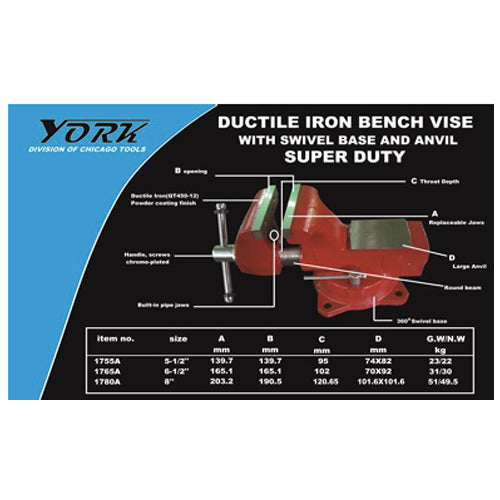 York Ductile Iron Bench Vise Swivel with Anvil | UT by KHM Megatools Corp. Main image