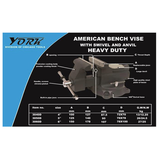 York Swivel Bench Vise with Anvil | UT by KHM Megatools Corp.