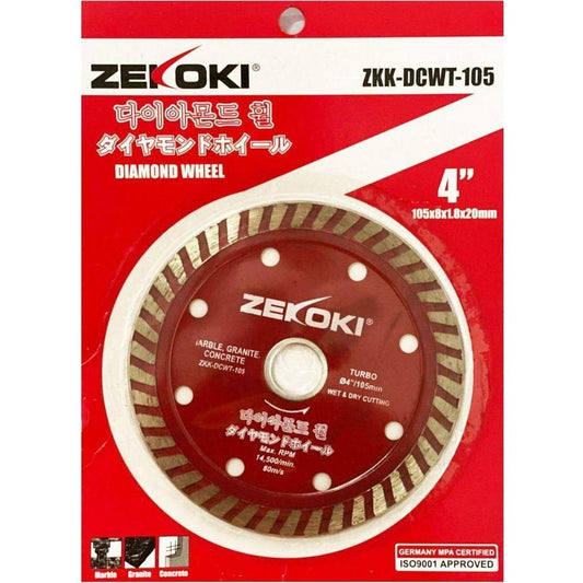Zekoki ZKK-DCWT-105 Diamond Cut Off Wheel 4" Turbo - KHM Megatools Corp.