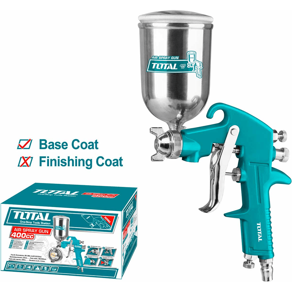 Total TAT10402 Paint Spray Gun 400cc Gravity Type | Total by KHM Megatools Corp. Main image
