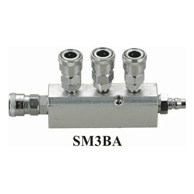THB SM3BA Quick Coupler - Manifold / Multi Coupling (Straight 3-Way) [High Flow] | THB by KHM Megatools Corp.