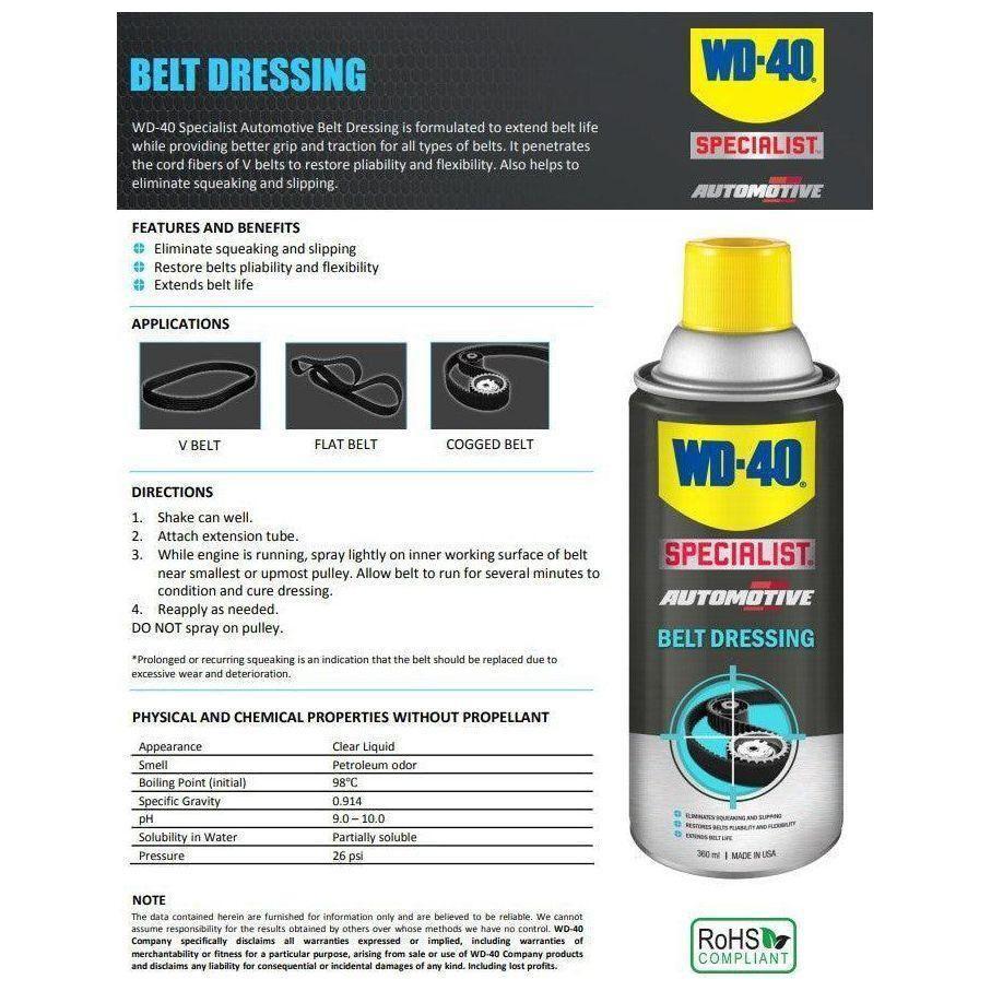 WD-40 Specialist Auto Belt Dressing 360ml (WD-AMC-BD360) Secondary image