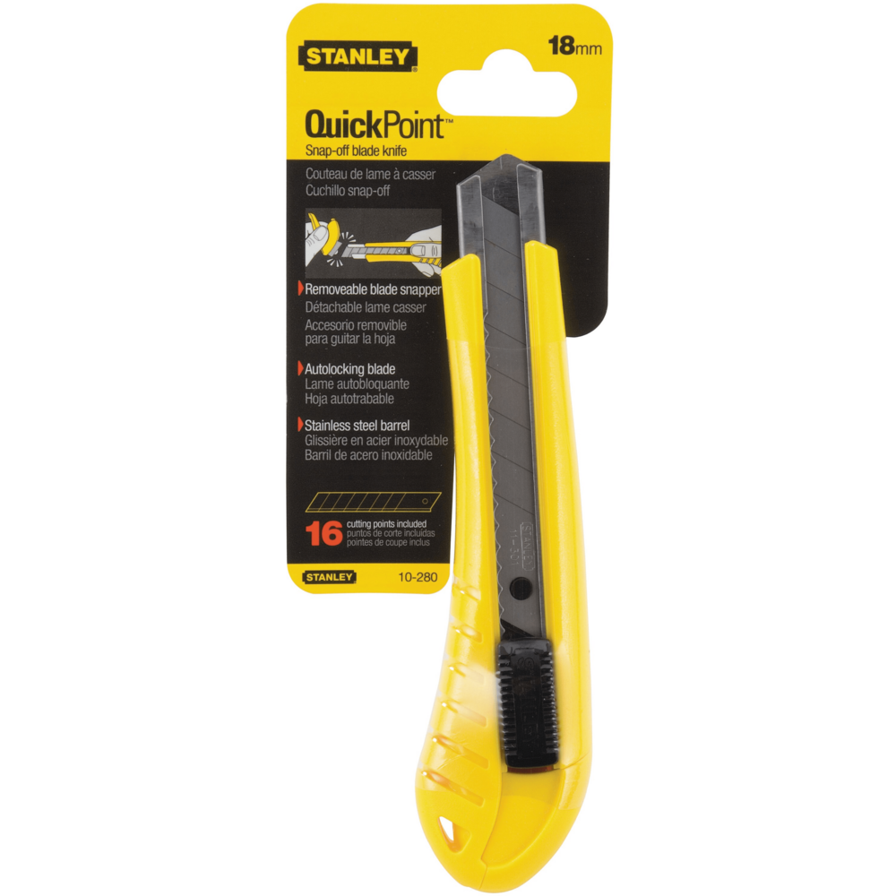 Stanley 10-280 Quick Point Snap Off Cutter Knife 18mm | Stanley by KHM Megatools Corp.