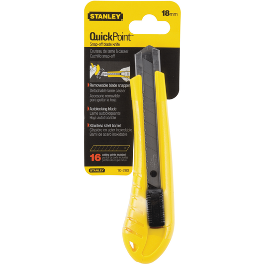 Stanley 10-280 Quick Point Snap Off Cutter Knife 18mm | Stanley by KHM Megatools Corp.