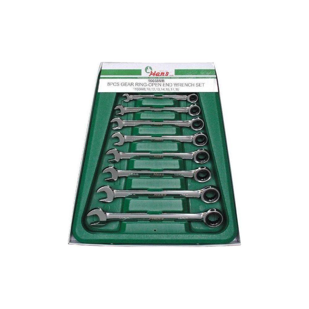 Hans 16658MUB 8 pcs Combination Ratchet Box Wrench Set - KHM Megatools Corp. Main image