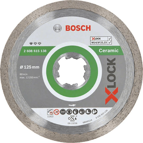 Bosch Diamond Cut Off Wheel 5" X-Lock for Ceramic Tiles (2608615138) - KHM Megatools Corp. Main image