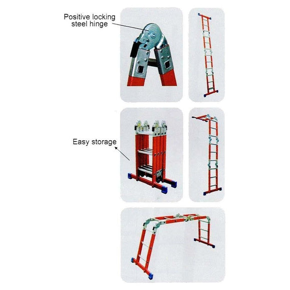 Miller FFL-300-12 Fiberglass Multi-Purpose Folding Ladder 12ft