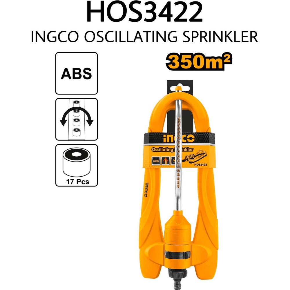 Ingco HOS3422 Oscillating Garden Lawn Sprinkler / Watering Equipment - KHM Megatools Corp.
