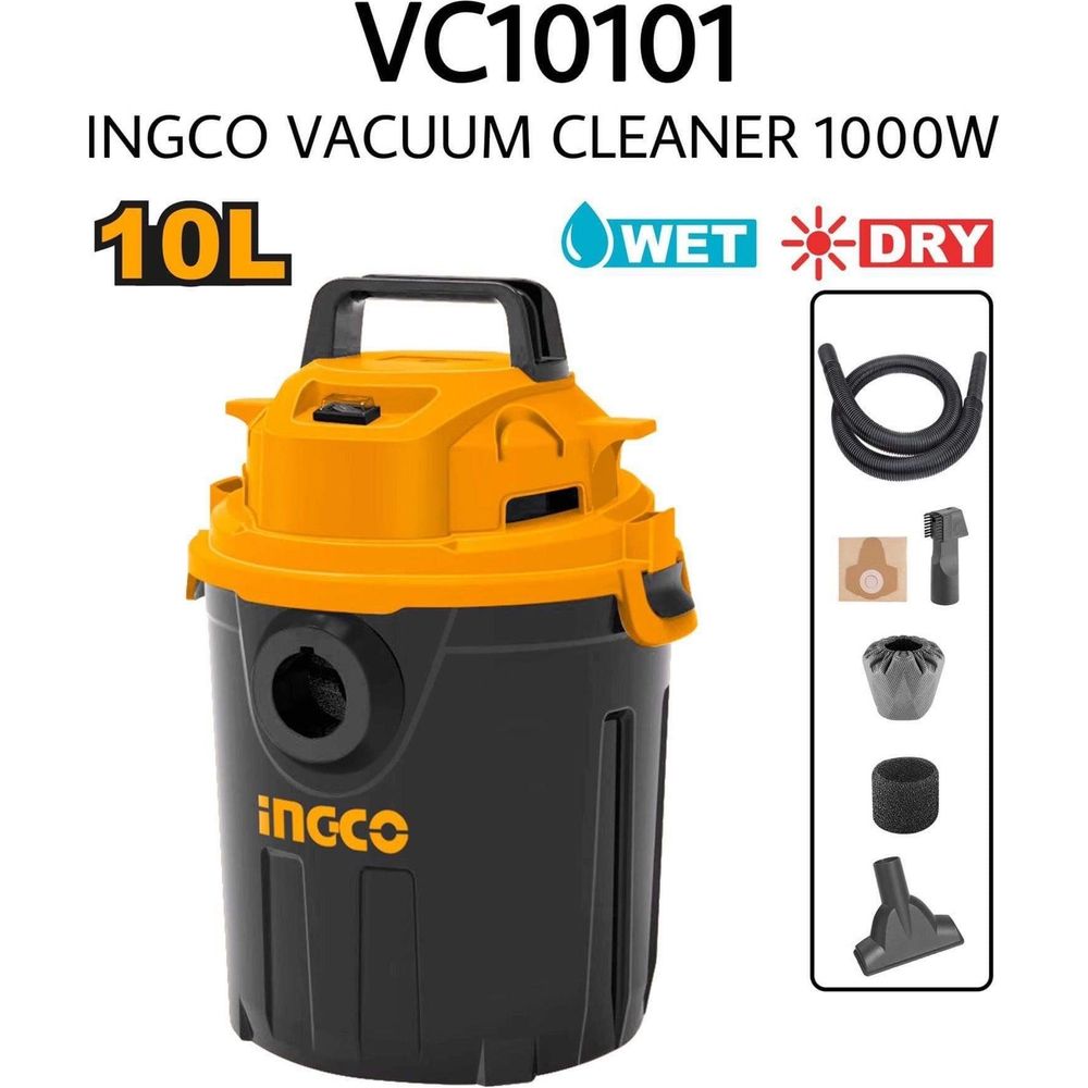 Ingco VC10101 Wet & Dry Vacuum Cleaner 1000W 10 Liters