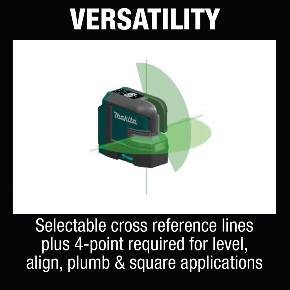 Makita SK106GDZ Cordless Cross Line Laser Level (Green) 12V CXT [Bare] - KHM Megatools Corp.