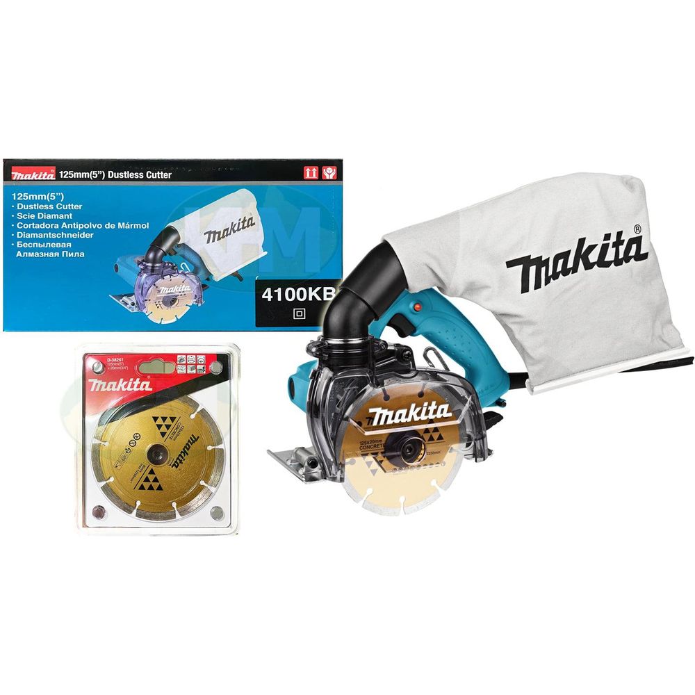 Makita 4100KB Concrete Cutter with Dust Extraction 5" 1,400W (Dustless Cutter)