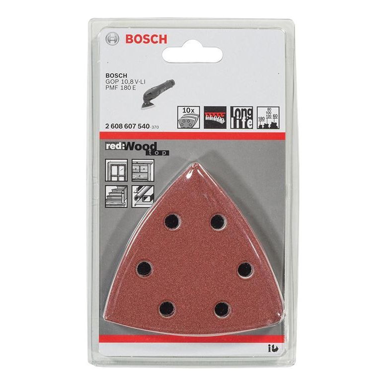 Bosch Red Wood Triangular Sanding Paper (10pcs/pack) for Oscillating Tool - Goldpeak Tools PH Bosch