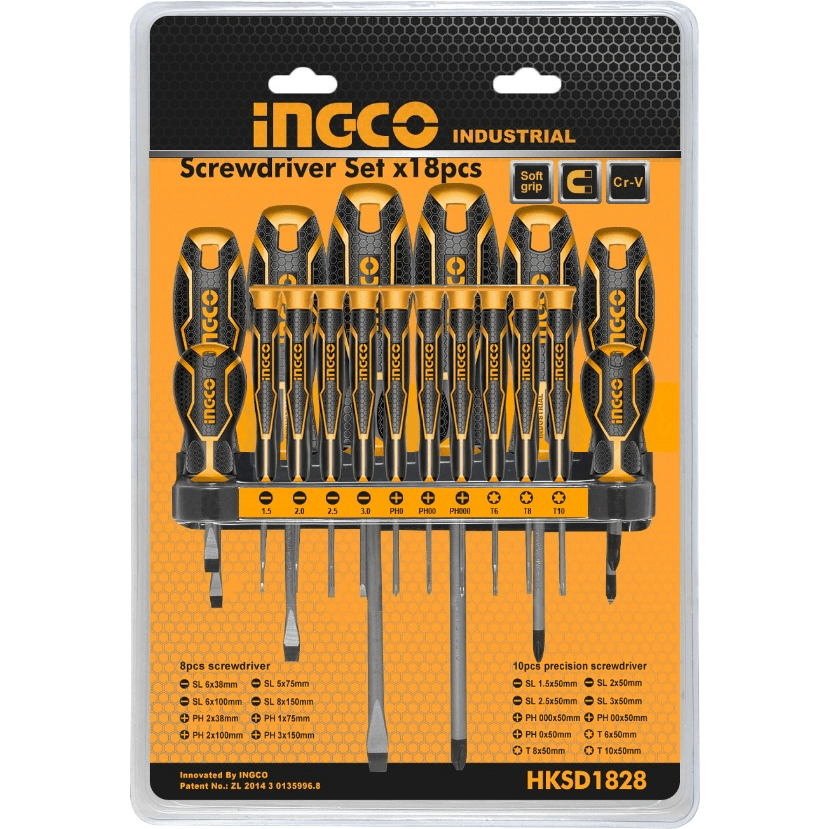 Ingco HKSD1828 18pcs Screwdriver & Precision Screwdriver Set - KHM Megatools Corp. Main image