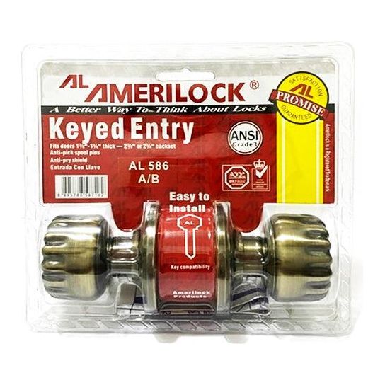 Amerilock AL 586 AB Keyed Entry Door Knob | Amerilock by KHM Megatools Corp.