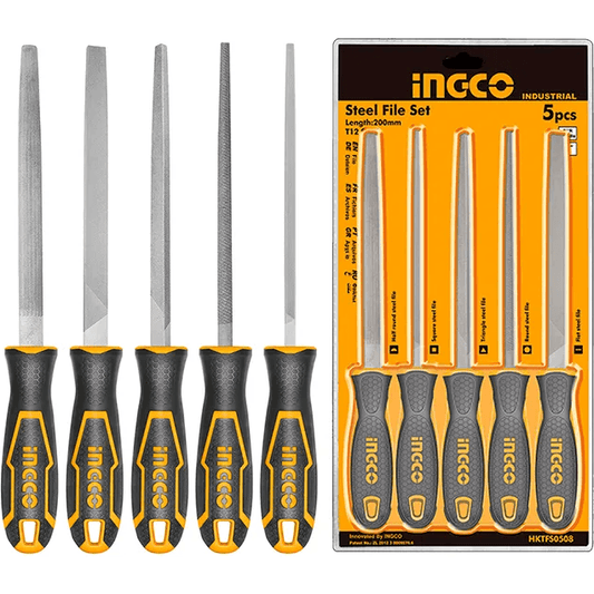 Ingco HKTFS0508 5pcs Steel File Bastard Set - KHM Megatools Corp.