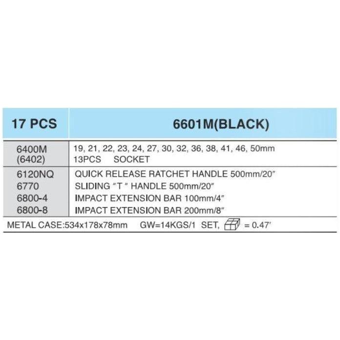 Hans 6601M 3/4" Drive 17pcs Impact Socket Wrench Set 19-50mm | Hans by KHM Megatools Corp.